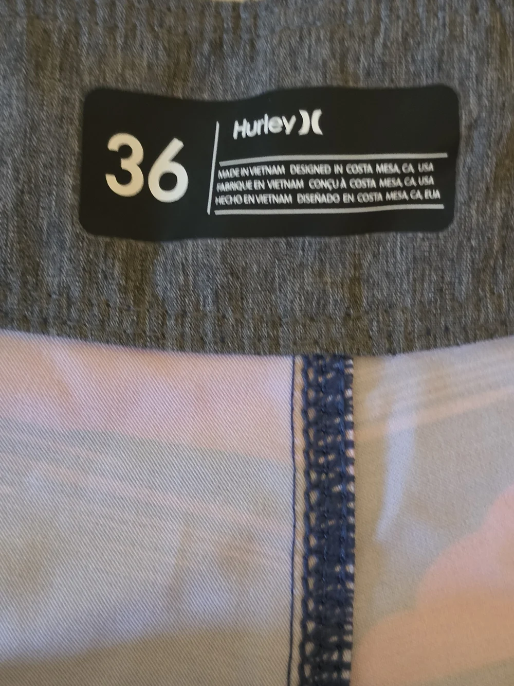 Hurley Navy Board Shorts with Orange Pink and Green Tropical Print